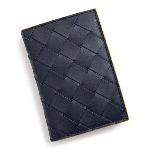 BOTTEGA VENETA Intrecciato Klappverschluss Kartenetui Kalbsleder Space & Papaya 749417