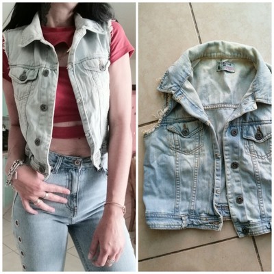 Gilet Jeans azzurro donna terranova xs | eBay