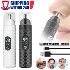 Ear and Nose Hair Trimmer w/ LED Display, USB Rechargeable Nose Trimmer US-Stock