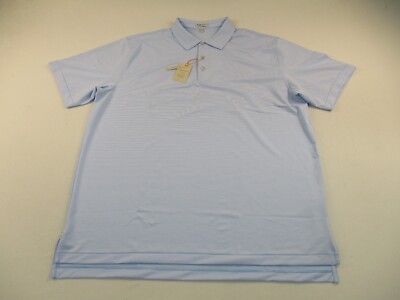 Peter Millar Summer Comfort Polo Shirt Mens 2XL Blue Stretch Golf Crown Sport