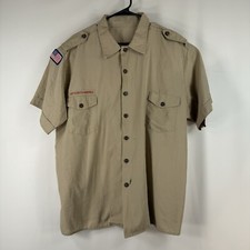 Boy Scouts Vintage Uniform Shirt Short Sleeve Mens XL Stained Missing Tag