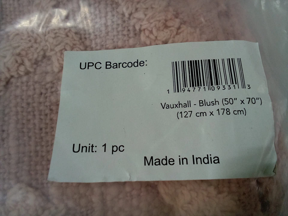 Manta de algodón Fab Habitat Vauxhall Blush, 50"x70" Foto 2 de 4