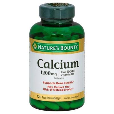 2 NEW NATURE'S BOUNTY CALCIUM 1200MG RAPID RELEASE SOFTGEL 220 EXP 12/26