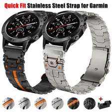 For Garmin Fenix 8 7 7X 6 6X 5 5X Tactix 8 Instinct 3 Stainless Steel Band Strap