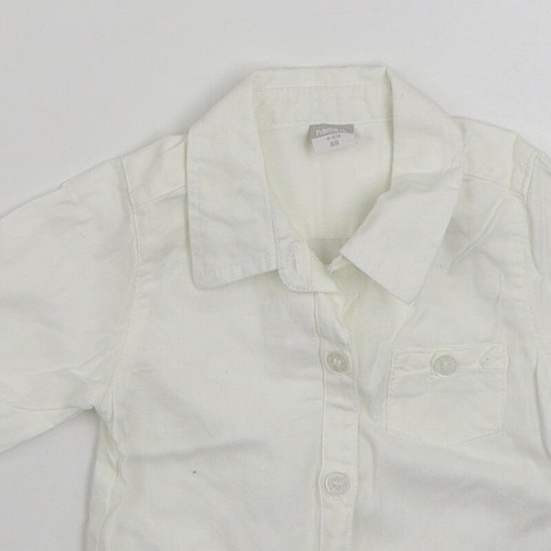 name it Girls White 100% Cotton Basic Button-Up Size 3-6 Months Collared Button - Picture 10 of 12