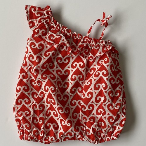 Gap One Piece Size 0 3 Months Romper 100% Cotton Red White Hearts Baby Girls EUC - Picture 15 of 15