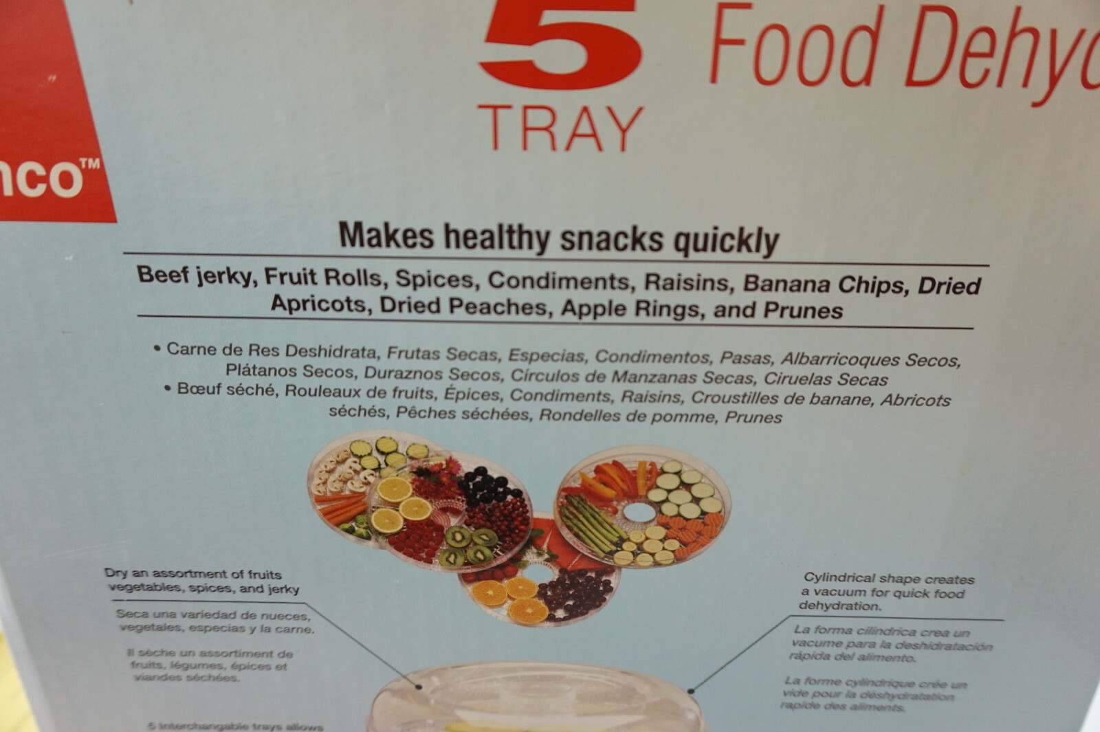 RONCO FOOD DEHYDRATOR 5 TRAYS ELECTRIC BEEF JERKY YOGURT FRUIT RECIPES