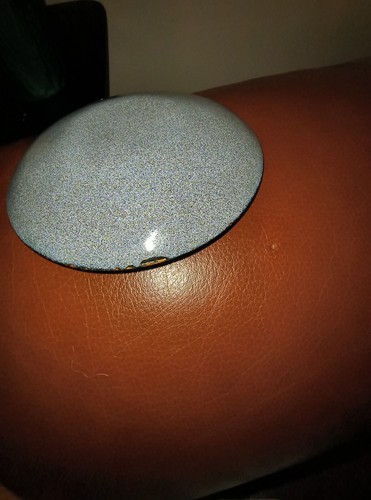 Vintage Red DESERT SKY & CACTUS Copper Enameled Trinket Coin Dish MAN CAVE Heavy - Picture 3 of 5
