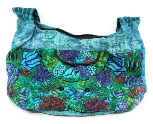 Colorful Hand Embroidered Boho Patchwork Shoulder Bag Purse Made in Guatemala - Picture 15 of 57