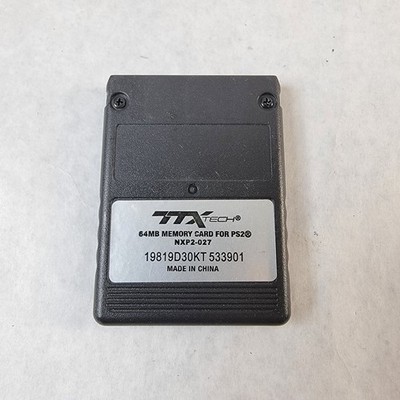 TTX Tech 64MB Black Memory Card Sony PlayStation 2 PS2 NXP2-027
