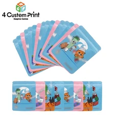 Mixed Four Design Smell Proof Foil Mylar Bags Glossy 3.5g Zip Seal Bags