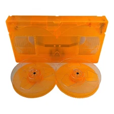 VHS is LIFE Orange Transparent Color VHS Shell w/ Matching Spools - NO TAPE