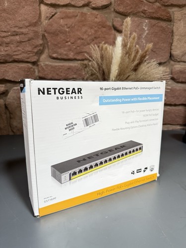 Netgear 16-Port PoE/PoE+ 183W Gigabit Ethernet Unmanaged Switch - 第 1/4 張圖片