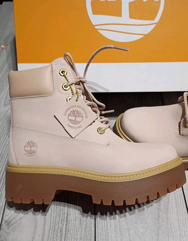 BOTA TIMBERLAND MUJER STONE STREET IMPERMEABLE Cuero Premium Plataforma Talla 8.0 Foto 2 de 4