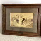 Antique Framed Lithograph Peace  (A Child Shall Lead Them) W Strutt PRE # MEZZ