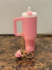 Tumbler Keychains Stanley Style Chapstick Holder Gift Light Pink