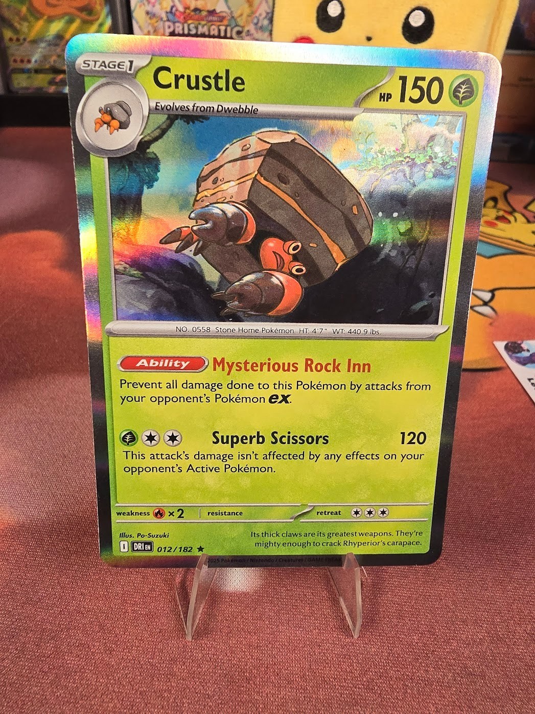 Crustle 12/182 Holo Rare NM Destined Rivals Pokemon TCG Card 🪨✨
