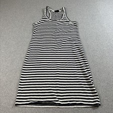 J Crew Dress Womens Medium Navy White Striped Tank Racerback Academia Nautical