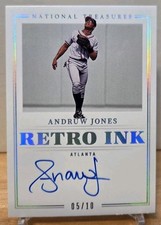2023 Panini National Treasures Retro Ink Holo Silver Andruw Jones #5/10 Auto HOF