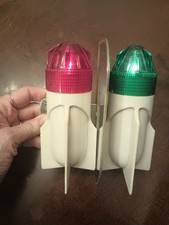 Vintage Torpedo Rocket Red Green Boat Navigation or Bike . Works Battery Op.