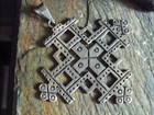 vtg heavy Taxco pendant 20 gram large Sterling mexican crusader Bethlehem cross — photo 4