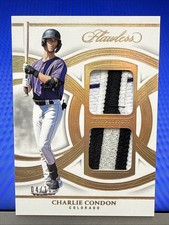 2025 Panini Flawless Prospect Gold 4/10 Charlie Condon Rockies Dual Patch