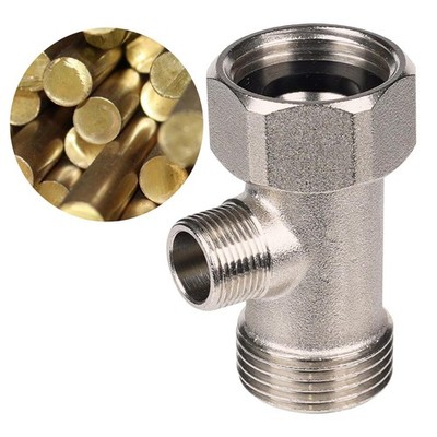 Chomely Bidet T Adapter for Tushy Bidet, Brass T Valve for (7/8  x 7/8  x 3/8...
