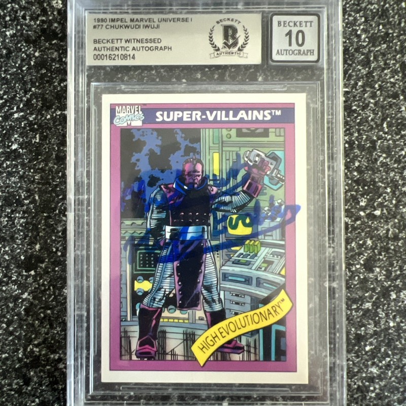 BAS 1990 Impel Marvel Universe High Evolutionary #77 BGS Authentic Auto ow6
