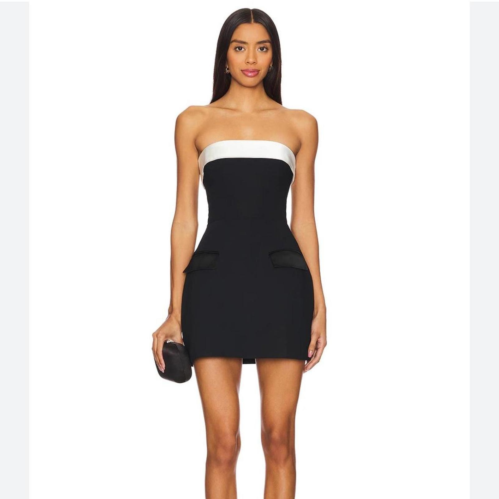 Amanda Uprichard Lucienne Skort Romper in Black & Ivory