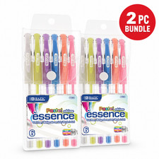 Pack of 2 6 Pastel Color Essence Gel Pen w/ Cushion Grip 6pc/pack