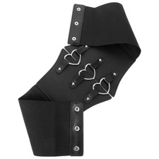 Black Elastic Corset Belt Wide Waist Belt for Women Party Wear