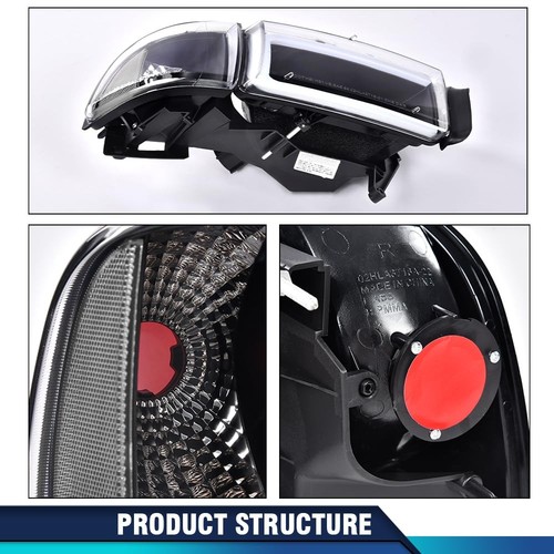 Dodge Ram 1500 2500 3500 Headlight Assembly LED Black Clear 1994 2002 - Picture 8 of 9