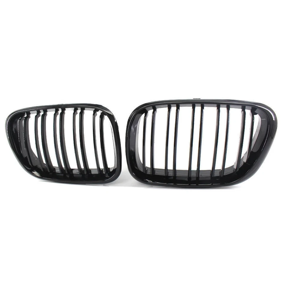 Front Kidney Grille Grill Gloss Black Double Line Style For BMW X5 E53 2000-2003 - Image 2 of 4