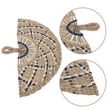  Handwoven Fan For Wall: Chinese Style Natural Straw Weaving Summer Cooling Fan