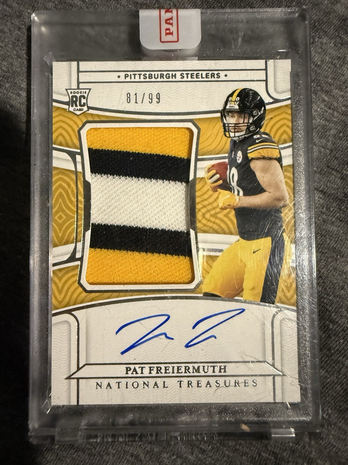 PAT FREIERMUTH 2021 PANINI NATIONAL TREASURES RPA #187 RC 33/99 AUTO PITTSBURGH
