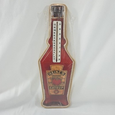 Vintage Heinz Catsup Bottle Thermometer Sign Wooden  1992 USA TRADEMARKED VTG