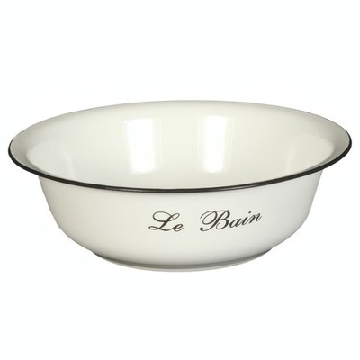 Waschschüssel Emailleschüssel LA BAIN Landhaus-Nostalgie-Stil Salatschüssel 32cm