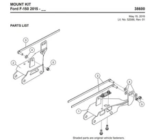 38600 2015-2024 Ford F150 Plow Mount Western Ultramount, Blizzard/SnowEx