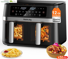 10-In-1 Digital Touchscreen Double Zone Air Fryers, Synccook to Bake,Roast,Rehea