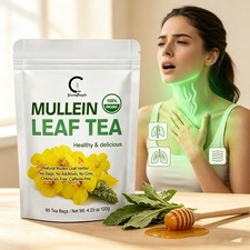 Mullein Leaf Extract Natural Herbal Lung Cleanse Tea for Lung Health 60D