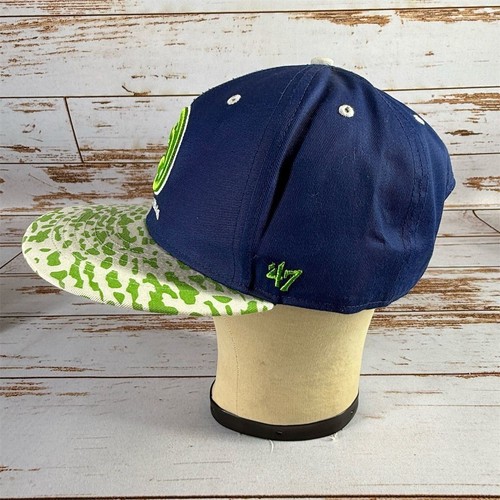 Atlanta Hawks Snapback Hat '47 Brand Hardwood Classics Blue NBA Cap - Picture 4 of 7