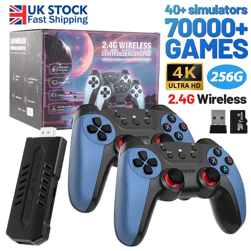 70000+ Retro Video Game Console 4K HD TV Game Stick Wireless Controller UK