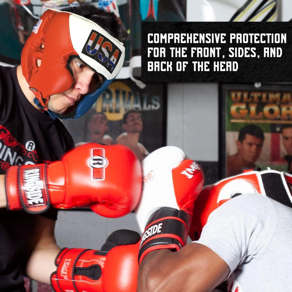 Ringside Competition Boxing Headgear X Large White Enhanced Protection MMA Gear - Image 4 of 4