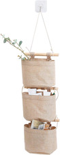 1 Pack Mini Cotton Linen Fabric Closet Detachable Foldable Washable Hanging S...