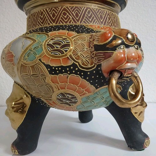 Vintage Kutani Incense Signed Burner -Brown Gold No Chips Or Cracks 12 X 8 X 7 " - Picture 15 of 21