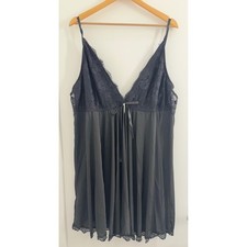 Women's Plus Size Floral Lace Slip Mini Dress Size 4XL Empire Waist Babydoll