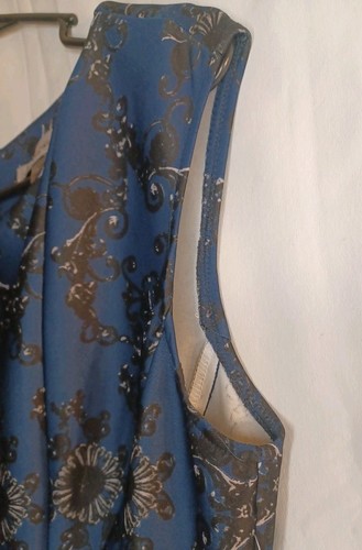 Danny & Nicole Women Cap Sleeve Round Neck Blue White Print Fit&Flare Dress S 10 - Picture 9 of 15