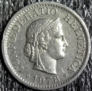 1978 Swiss 10 Rappen Foreign World Coin KM#27 (z1280)