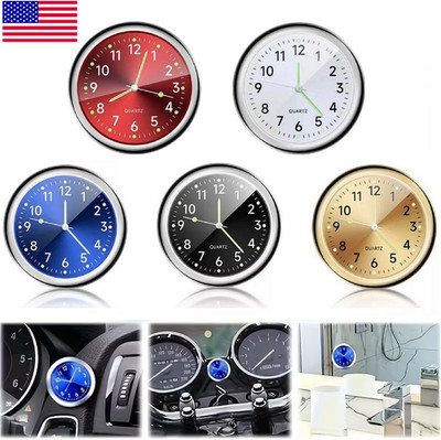 Car Clock Mini Quartz Analog Car Dashboard Time Stick-On Clock Watch for Vehicle
