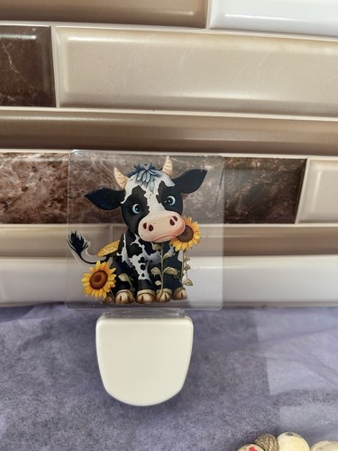 Highland cow blue led nightlight/ custom made adorable addition to any home